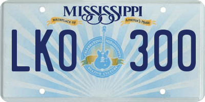 MS license plate LKO300