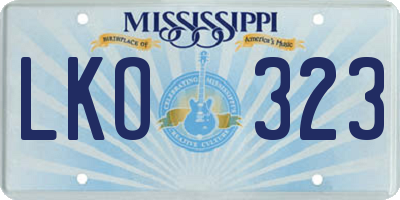 MS license plate LKO323