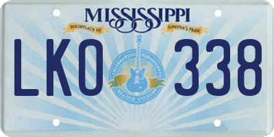 MS license plate LKO338