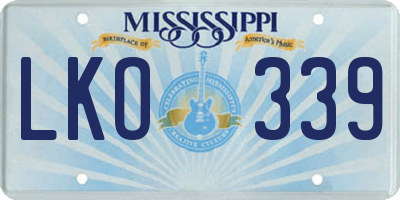 MS license plate LKO339
