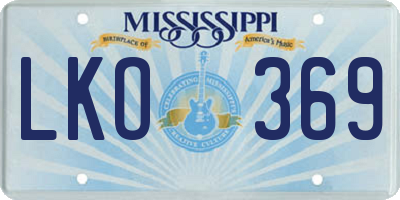 MS license plate LKO369