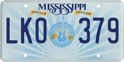 MS license plate LKO379