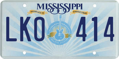 MS license plate LKO414