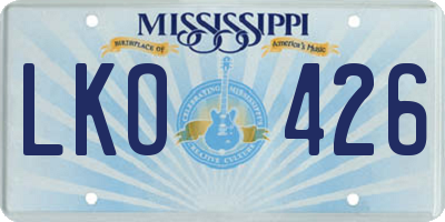 MS license plate LKO426