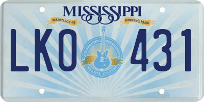 MS license plate LKO431