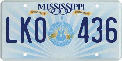 MS license plate LKO436