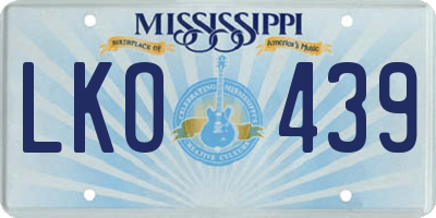 MS license plate LKO439