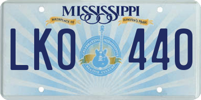MS license plate LKO440