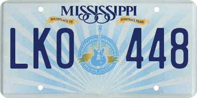 MS license plate LKO448