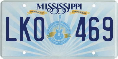 MS license plate LKO469