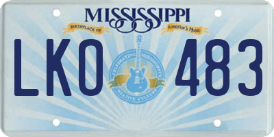 MS license plate LKO483