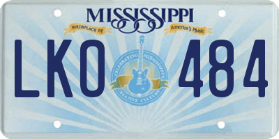 MS license plate LKO484