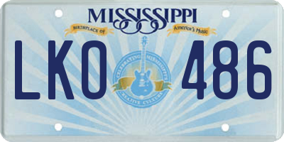 MS license plate LKO486