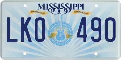 MS license plate LKO490