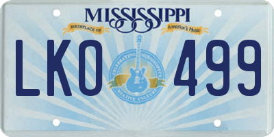 MS license plate LKO499