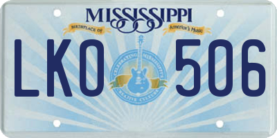 MS license plate LKO506