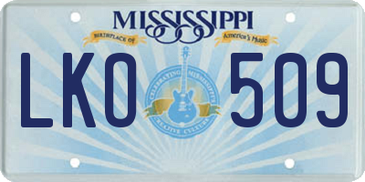 MS license plate LKO509