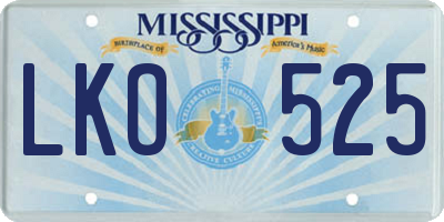 MS license plate LKO525