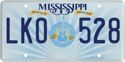 MS license plate LKO528