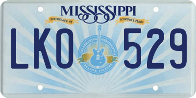 MS license plate LKO529
