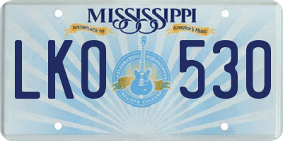 MS license plate LKO530