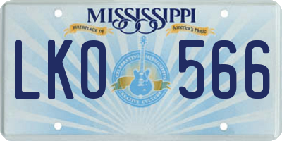 MS license plate LKO566