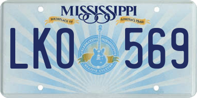 MS license plate LKO569