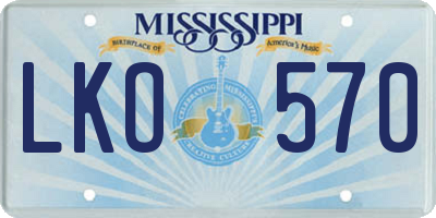 MS license plate LKO570