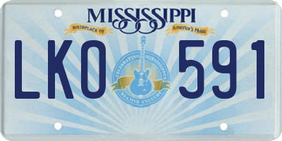 MS license plate LKO591