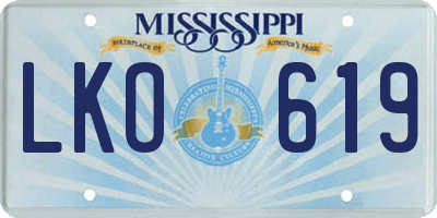 MS license plate LKO619