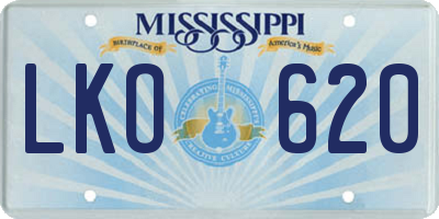 MS license plate LKO620