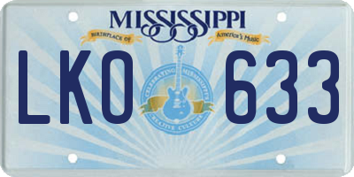 MS license plate LKO633