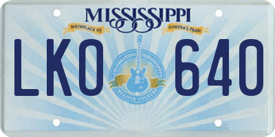 MS license plate LKO640