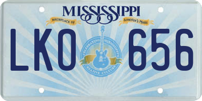 MS license plate LKO656