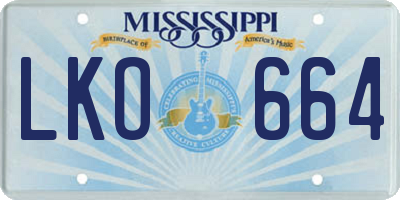 MS license plate LKO664