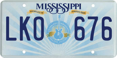 MS license plate LKO676