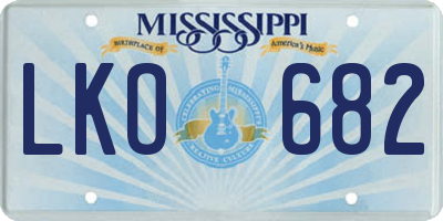 MS license plate LKO682