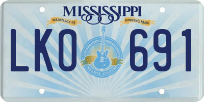 MS license plate LKO691