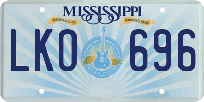 MS license plate LKO696