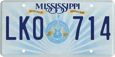 MS license plate LKO714