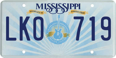 MS license plate LKO719