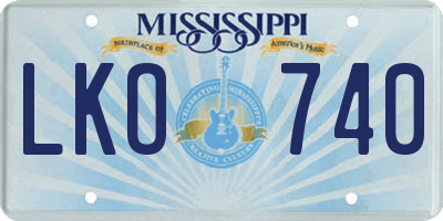 MS license plate LKO740
