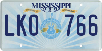 MS license plate LKO766
