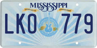 MS license plate LKO779