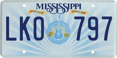 MS license plate LKO797