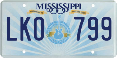 MS license plate LKO799