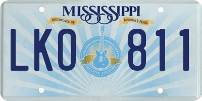 MS license plate LKO811