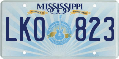 MS license plate LKO823