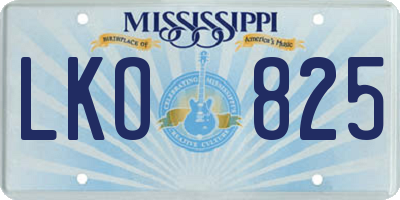 MS license plate LKO825