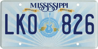 MS license plate LKO826